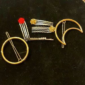 Lot of 6 Hair Barrettes - 4 are vintage